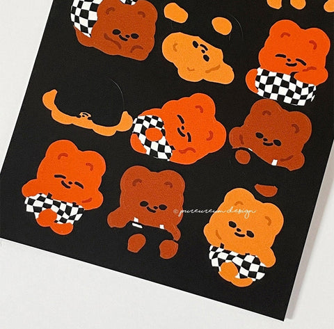 Deco Sticker [Cupid Bear Checkerboard]