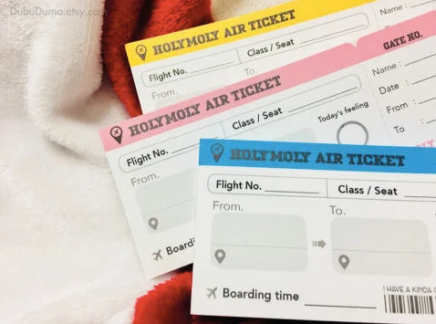 AIR TICKET Memo Pad [Yellow] | Airline Ticket Notepad