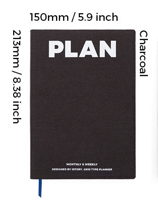 Plan Grid Journal Weekly Planner [charcoal]
