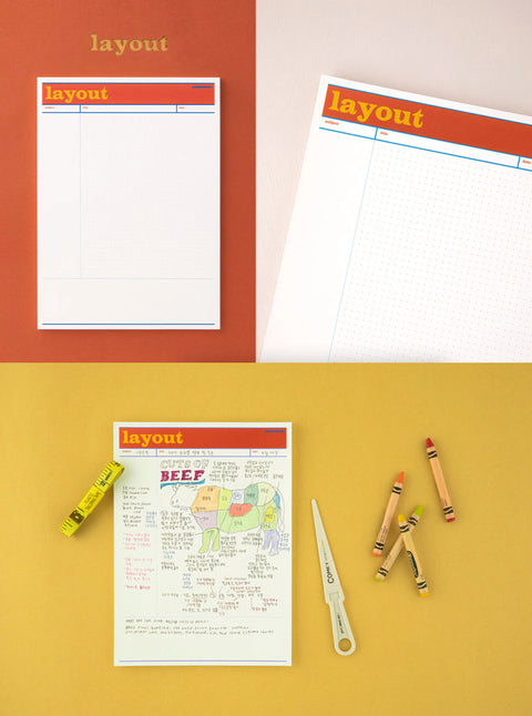 LIFE&PIECES B5 Memo Pad [5types] | Study Notepad | Grid, Half, Layout