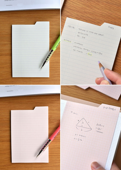 Index Sticky Notes [12types] Blank, Line, Grid Sticky Memo