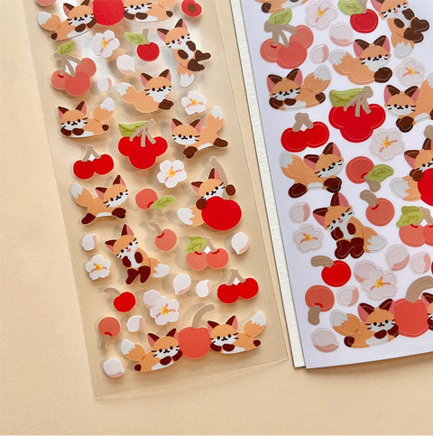 Deco Seal Sticker [Fox & Cherry]