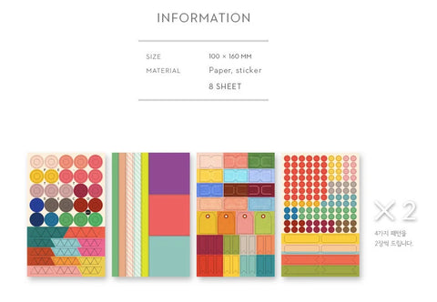 Petit Deco Stickers Pack VER.1 | 8sheets | Planner Diary Sticker