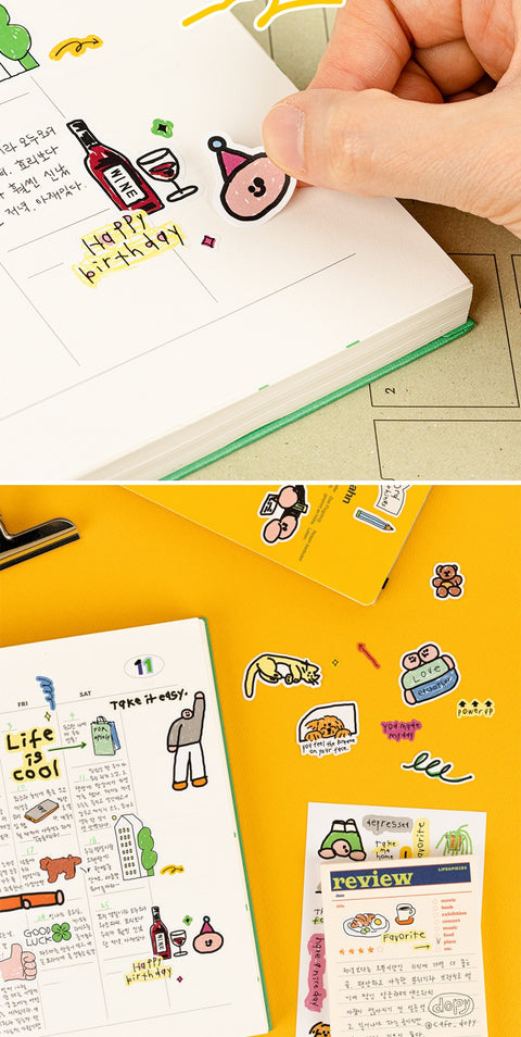 Little Things Drawing Seal Sticker Pack [2colors] | 8sheets