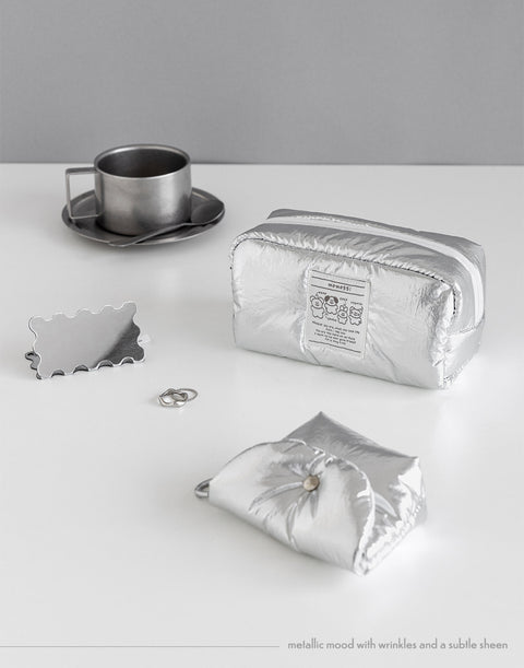 momossi Marshmallow Pencil Pouch [Silver] | Pen Case