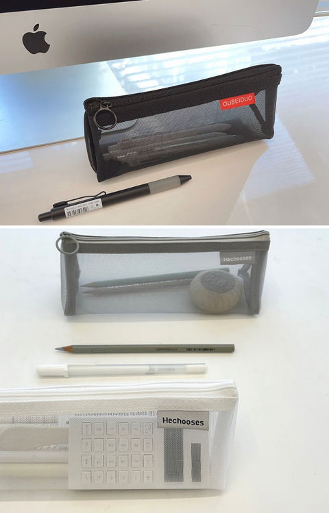 Simple Triangle Mesh Pen Pouch [3colors]