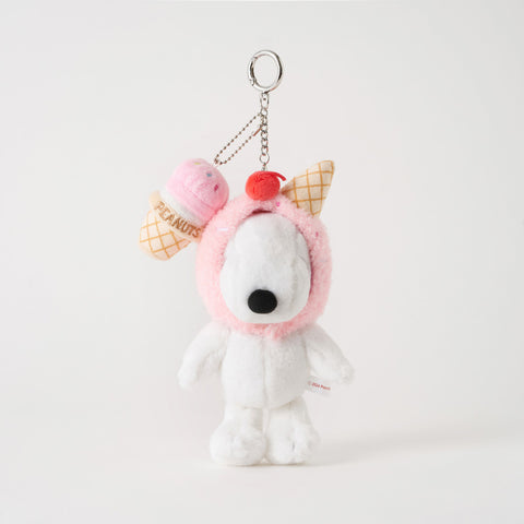 Peanuts Snoopy Strawberry Ice Cream Key Ring 16cm