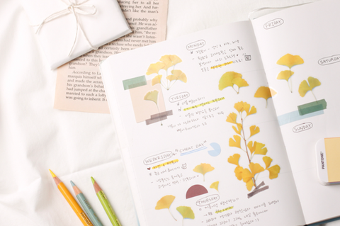 Pressed Flower Sticker [Ginkgo] | Printed Dried Flower Sticker