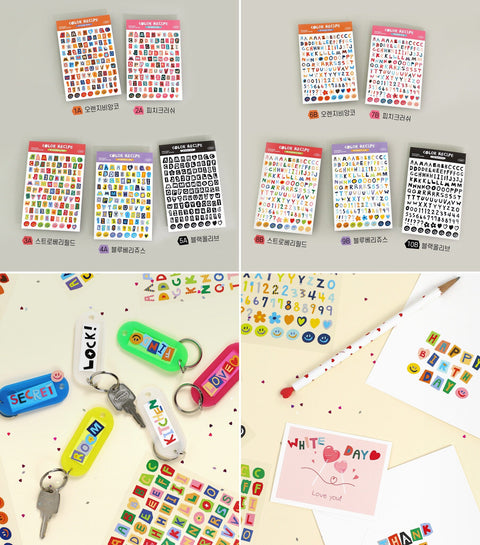 Color Recipe Alphabet Sticker [10types]