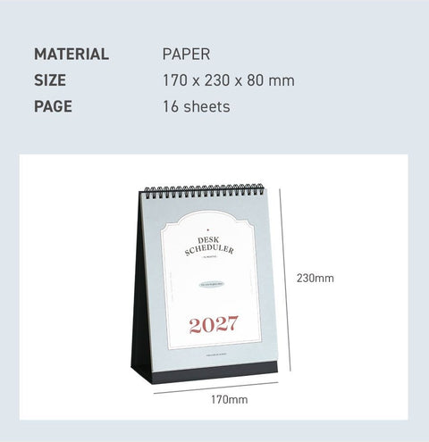 2027 Desk Calendar | Desk Scheduler 2027