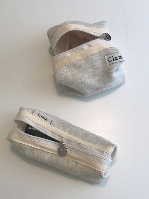 Clam Round Pouch [Oatmeal Gray] | Daily Pouch