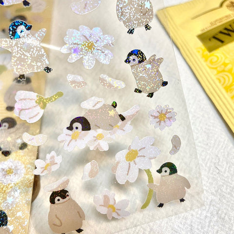 Seal Sticker [Adelie Penguin & Daisy]