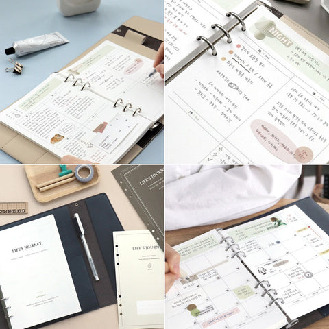 A5 Journey 6 Ring Weekly Planner Inserts [3types]