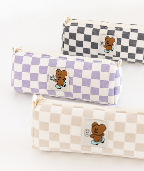 Momossi Checkerboard Pencil Pouch [3colors] | Pen Case