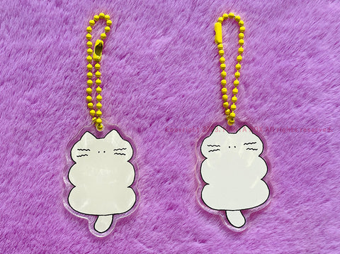 Flat Cat Acrylic Diary Charm | Kitty Key Rings