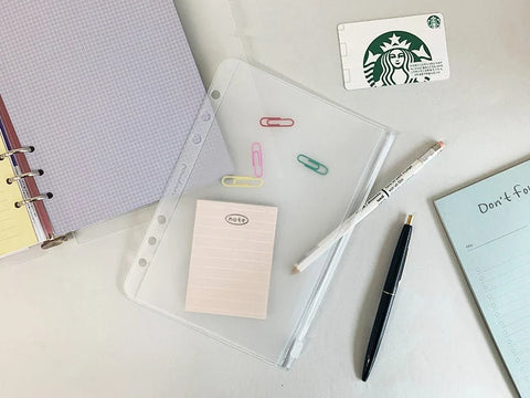 A5 Compound 6 Ring Zipper Pocket Inserts | A5 Refills