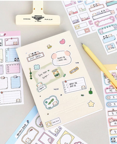 Cute Animal Friends Memo Sticker Pack | 8sheets