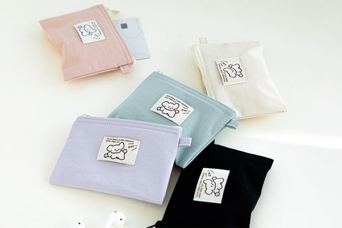 Coi Twill Flat Mini Pouch [5colors] | Mini Makeup Pouch