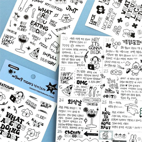 Crooked Today Drawing Sticker | 6 sheets