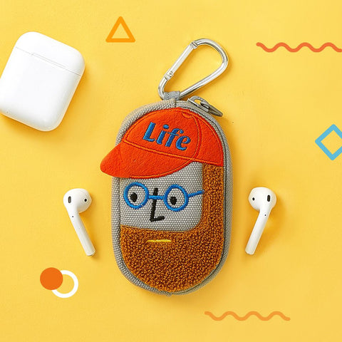 Beard Man AirPods Pouch [2types] | Key Ring