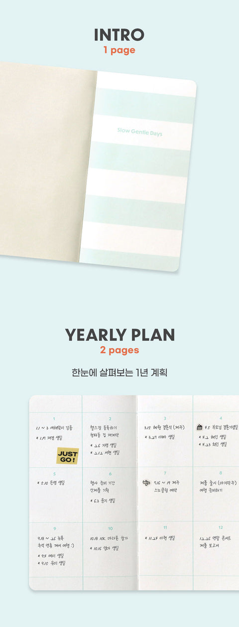Slow Weekly Planner [4types] | Compact Handy Weekly Diary