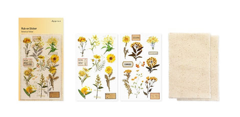 Rub-on Flower Sticker [Botanical Yellow] | Printed Dried Flower Sticker