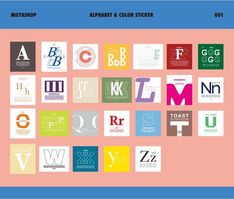 Alphabet & Color Sticker Pack | Deco Sticker | 52sheets