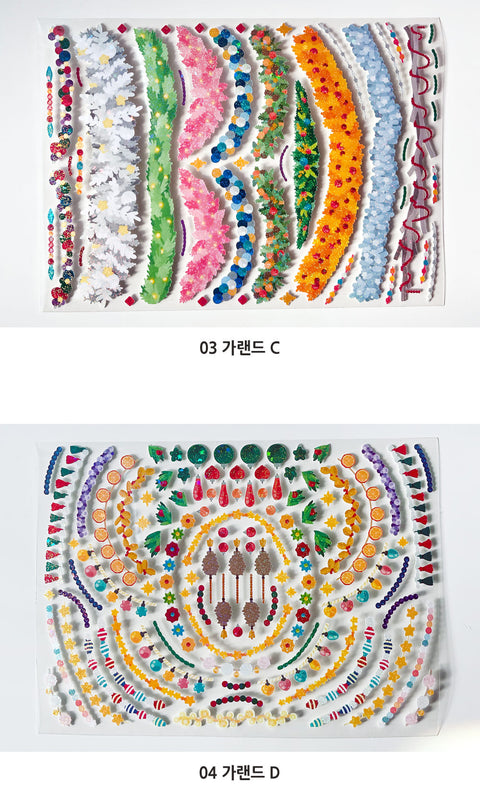 Garland Seal Sticker [4types] | Deco Sticker