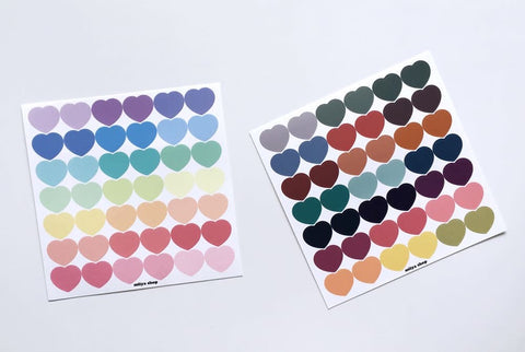 Pastel Mixed Heart Sticker | Planner Deco Sticker