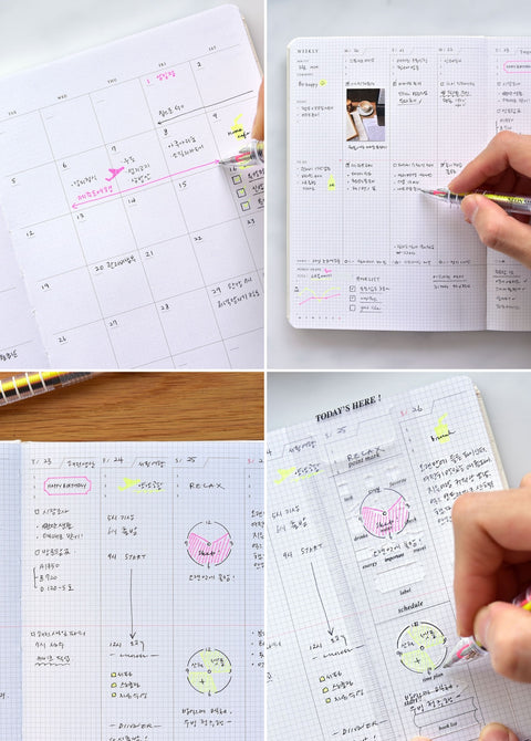 Comment Diary_Grid Weekly Planner B6 [5colors]