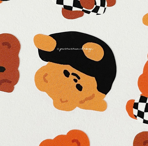 Deco Sticker [Cupid Bear Checkerboard]