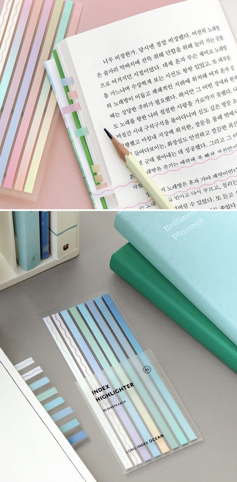 Index Long Highlighter Sticky Notes [2types]