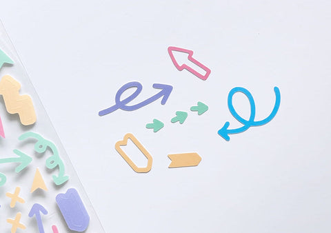 Deco Seal Sticker [Pastel Curved Arrow]
