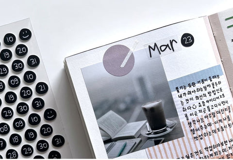 Circle Day Seal Sticker [2types] | Deco Sticker | Date