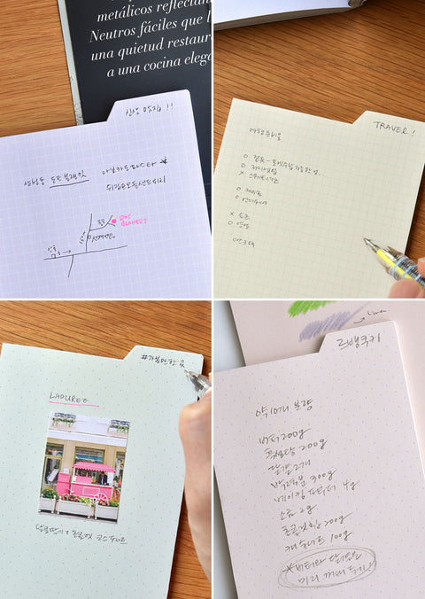 Index Sticky Notes [12types] Blank, Line, Grid Sticky Memo