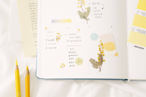 Pressed Flower Sticker [Mimosa] | Printed Dried Flower Sticker