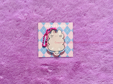 Flat Rabbit Acrylic Diary Charm | Bunny Key Rings