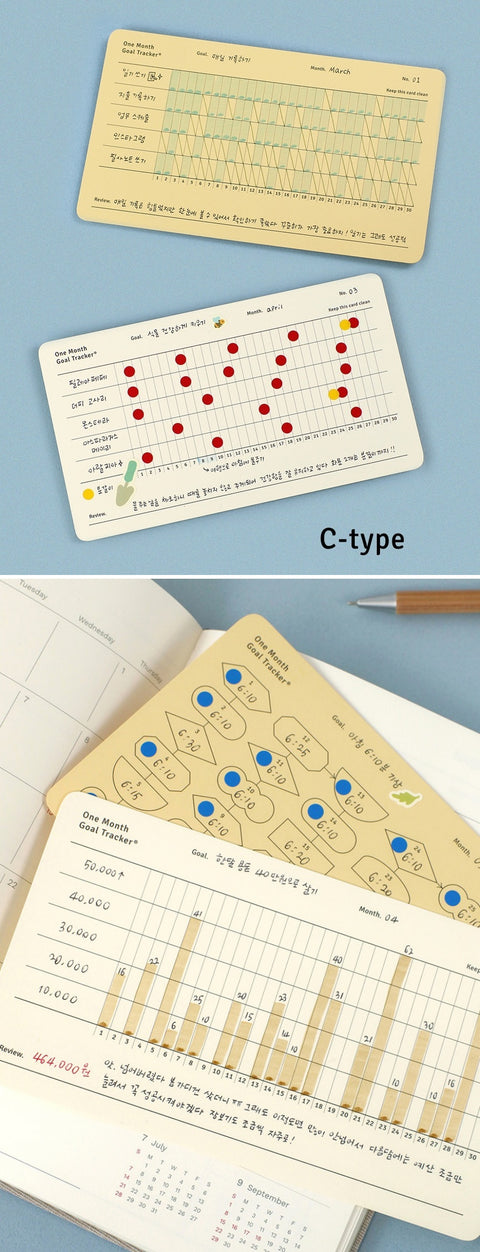 One Month Goal Tracker [3types]
