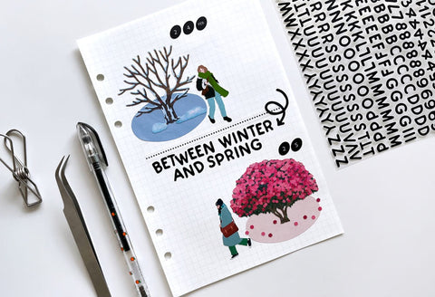 Handwritten Numbers Alphabet Matte Seal Sticker [3colors] | Deco Sticker