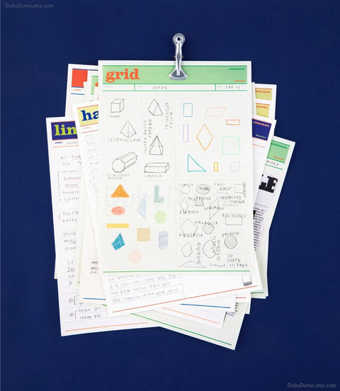 LIFE&PIECES B5 Memo Pad [5types] | Study Notepad | Grid, Half, Layout