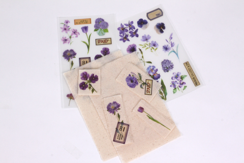 Rub-on Flower Sticker [Botanical Purple] | Printed Dried Flower Sticker