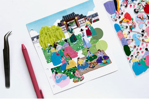 Gestures_ Hanbok Korean Traditional Clothes Seal Sticker [2types]