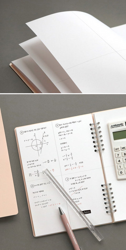 A5 Compact Math Notebook _ Four divisions [4colors]