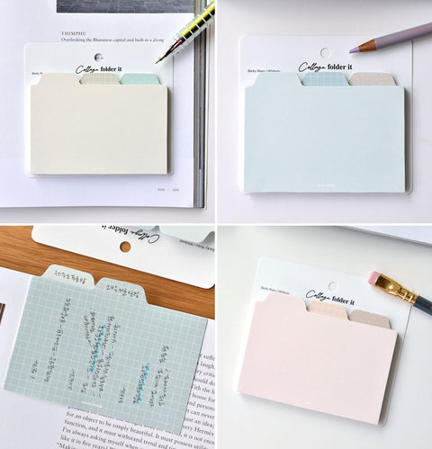 Collage Folder Sticky Notes Wide [6types] | Index Adhesive Notepad