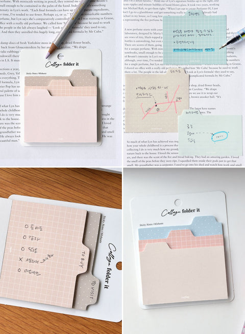 Collage Folder Sticky Notes Tall [6types] | Index Adhesive Notepad