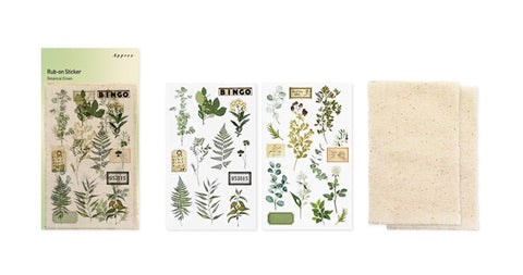 Rub-on Flower Sticker [Botanical Green] | Printed Dried Flower Sticker
