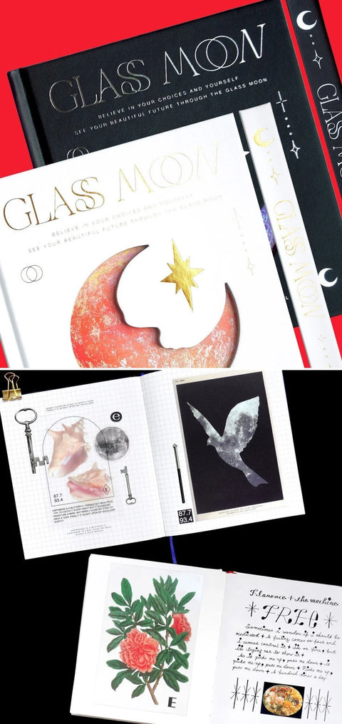 Glass Moon Journal [White] | Grid Notebook