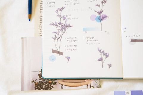 Pressed Flower Sticker [Misty Blue] | Printed Dried Flower Sticker
