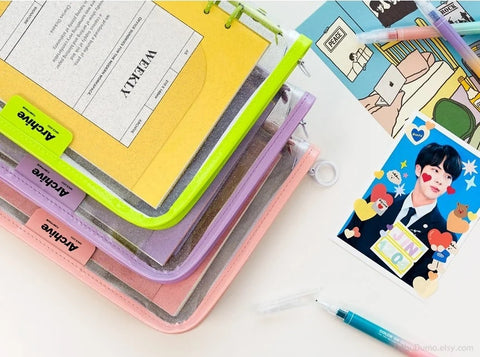 A5 Archive Twinkle Enamel Ring Binder Cover [Neon]