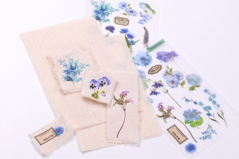 Rub-on Flower Sticker [Botanical Blue] | Printed Dried Flower Sticker